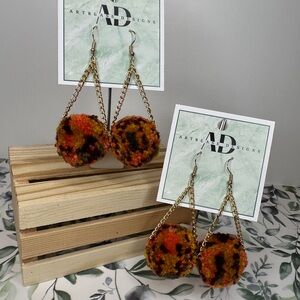 Fall Confetti Pom Pom Earrings